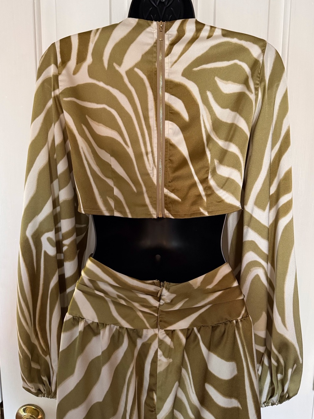 “FASHION NOVA” Lillie Satin Zebra Print Cutout Jumpsuit - Picture 11 of 14